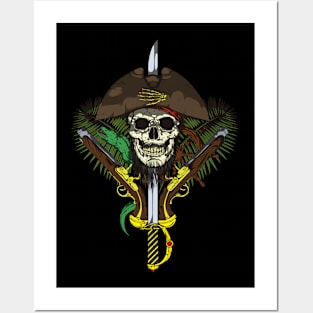 Pirate skull Posters and Art